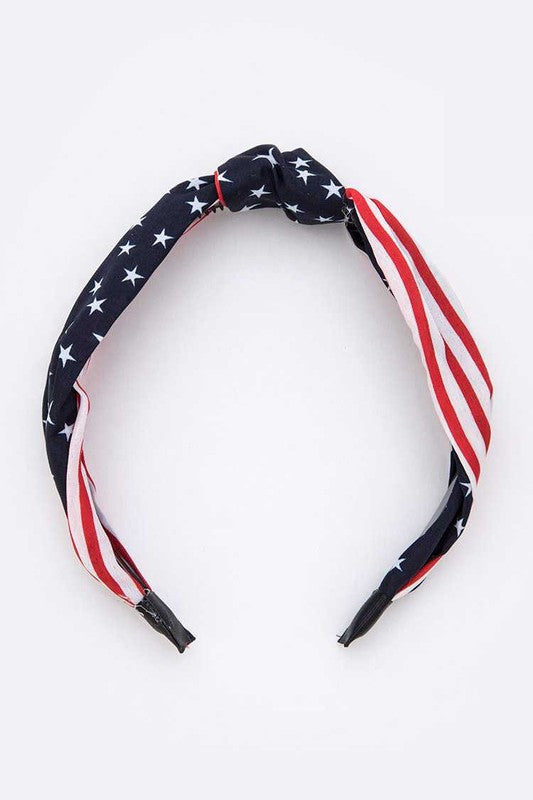 THE AMERICAN FLAG KNOTTED HEADBAND IN RED