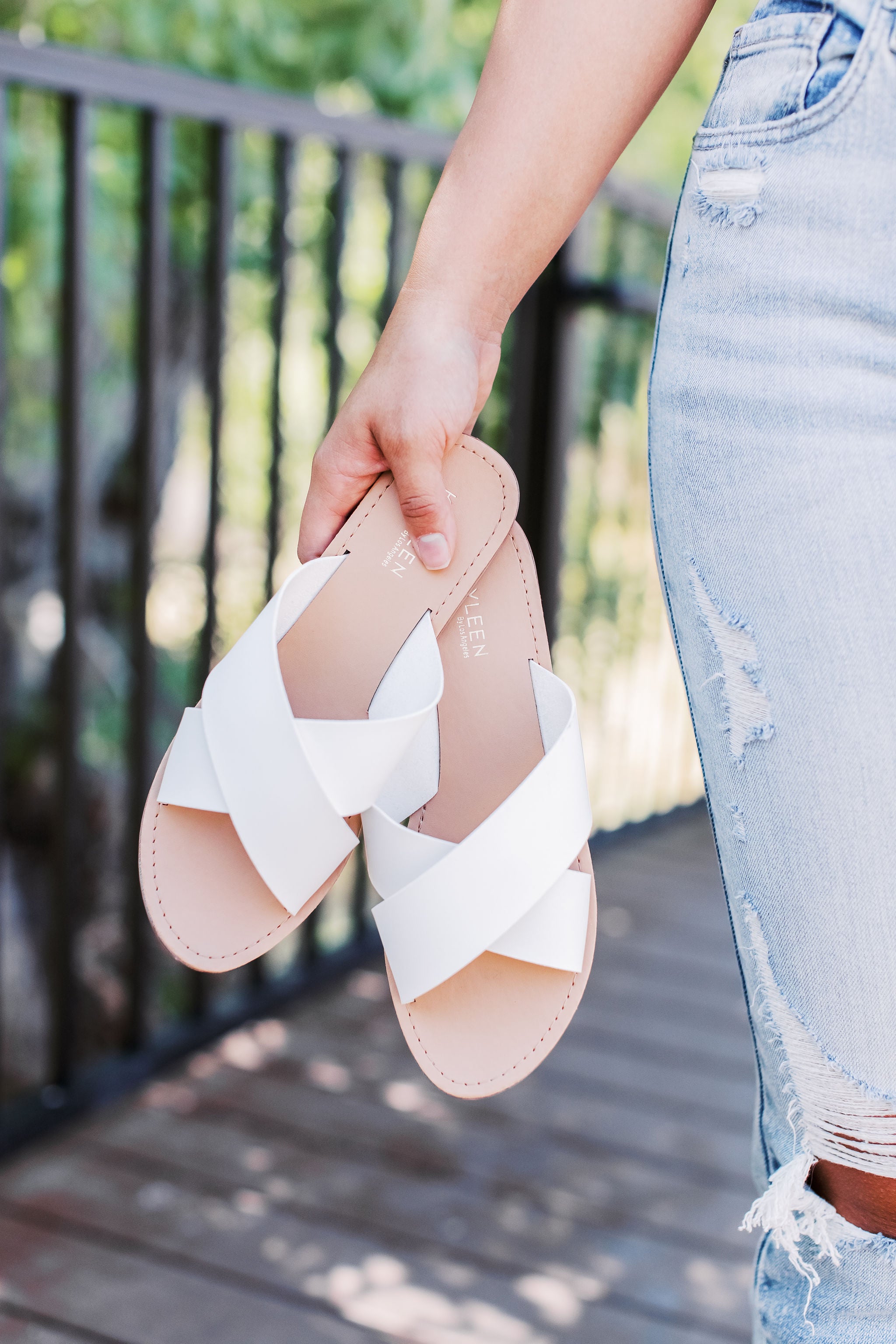 white 2 inch heel sandals