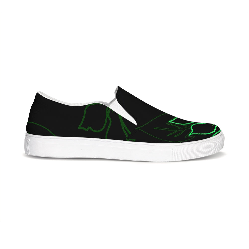 black slip on boat shoes