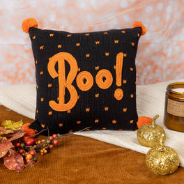 Designs Direct Orange Halloween Truck 18 Throw Pillow