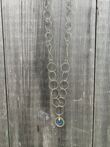 Sapphire Crystal Pendant Link Necklace