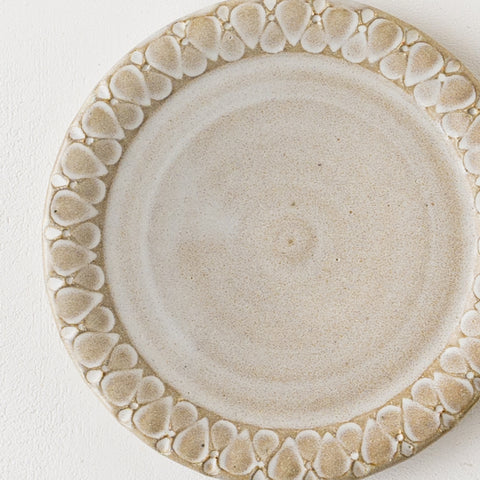 Ruriame Kobo's Cake Plate Drop Pattern Unofu White Glaze