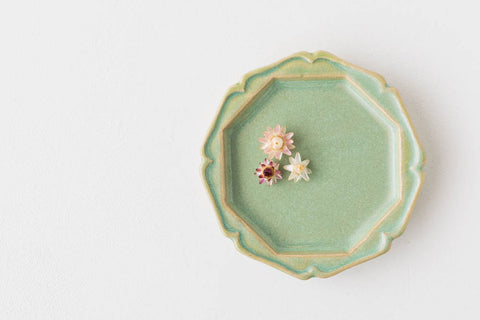 Nobufumi Watanabe's Octagonal Plate with Wasabi Glaze