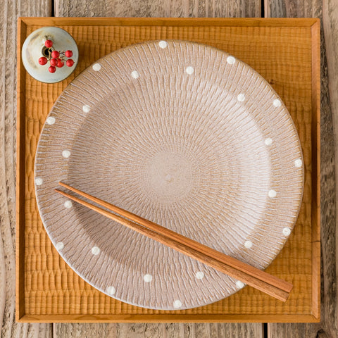 An 8-inch rim plate from Koishiwarayaki Oumei Kiln, where you will fall in love with the beautifully decorated flying plane