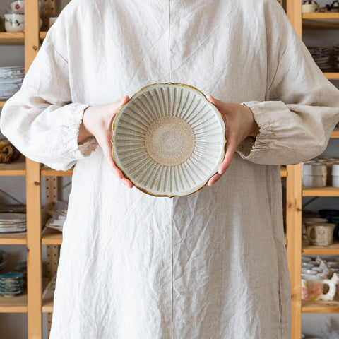 Hana Craft's 6-sun flower striped bowl ink penetrating