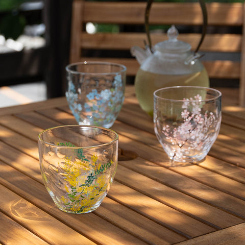 Sayaka Kanazu's Hundred Flower Scenery Cold Tea Glass Mimosa