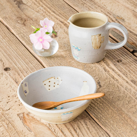 Haruko Harada's flat bowl and jug