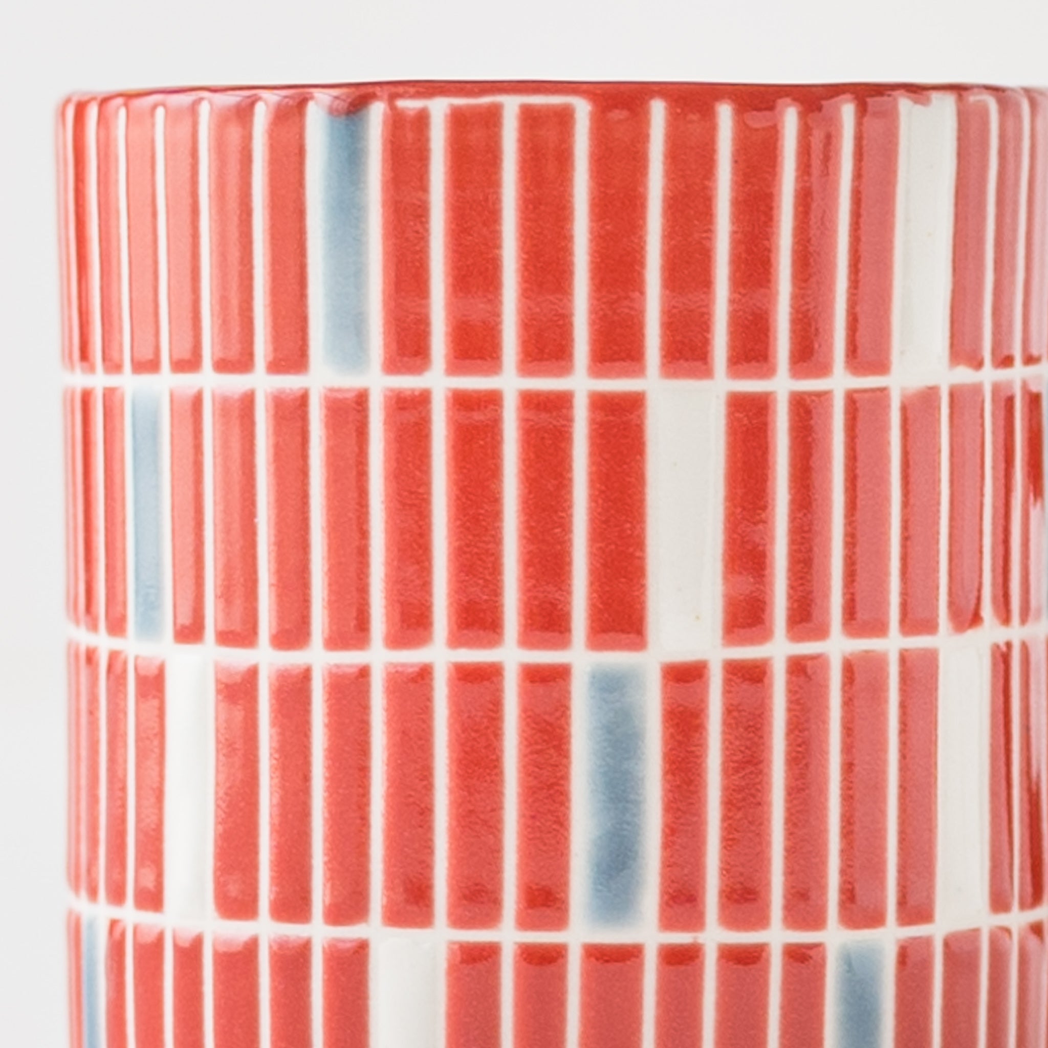 Yukari Nakagawa's tile mug with cute white and light blue accents