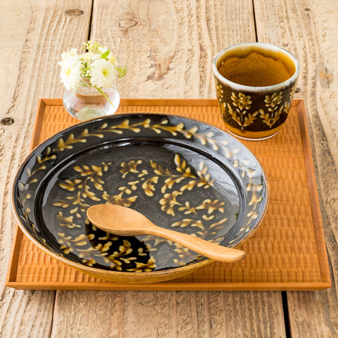 Ayano Arai's slipware rim platter and soba choko