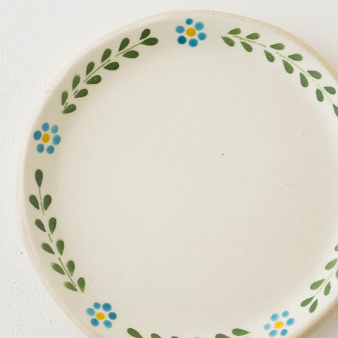 Shinonome kiln Suzuki Akane's plate wreath blue