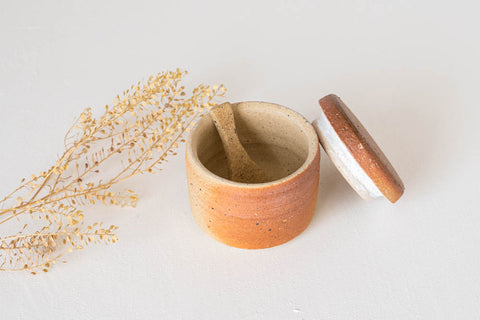 栃木 川尻製陶所 小さな陶器塩壺