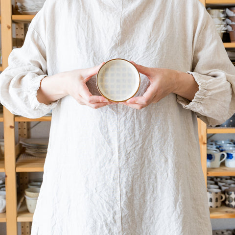 Hiromi Oka's bean bowl lattice pattern