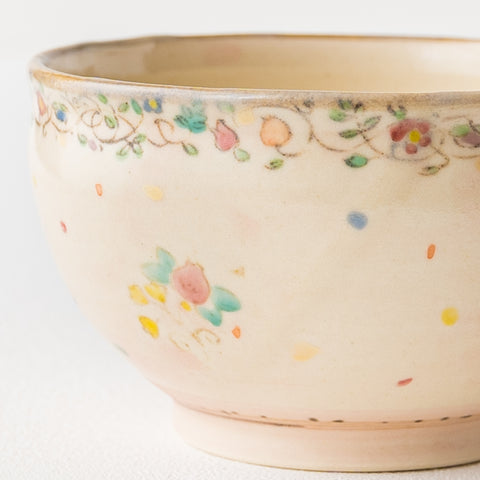 Hahamiya-san’s flower sarasa round bowl