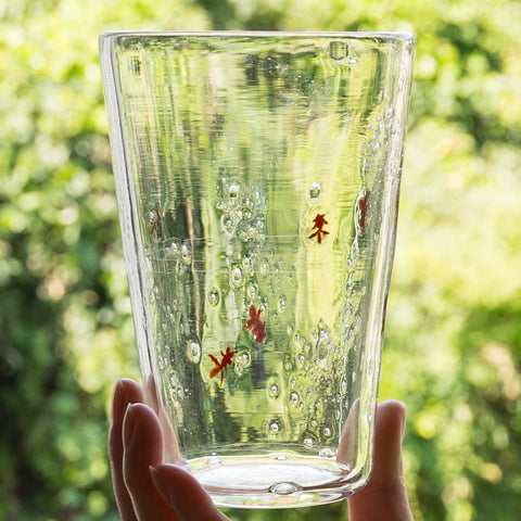 Cute Goldfish Glass from Gokurakuji Glass Studio