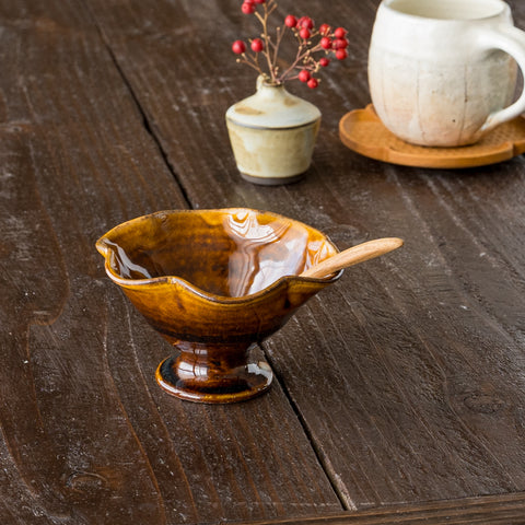 Furuya Pottery's candy glaze flower petal hill small bowl mini