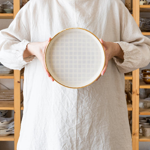 Hiromi Oka's 7-inch dish lattice pattern
