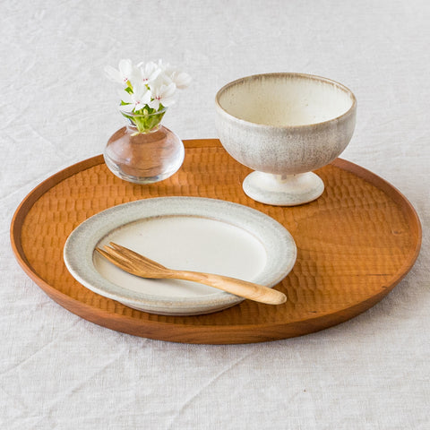 Hiromi Oka's dessert cup and 5 inch plate gray