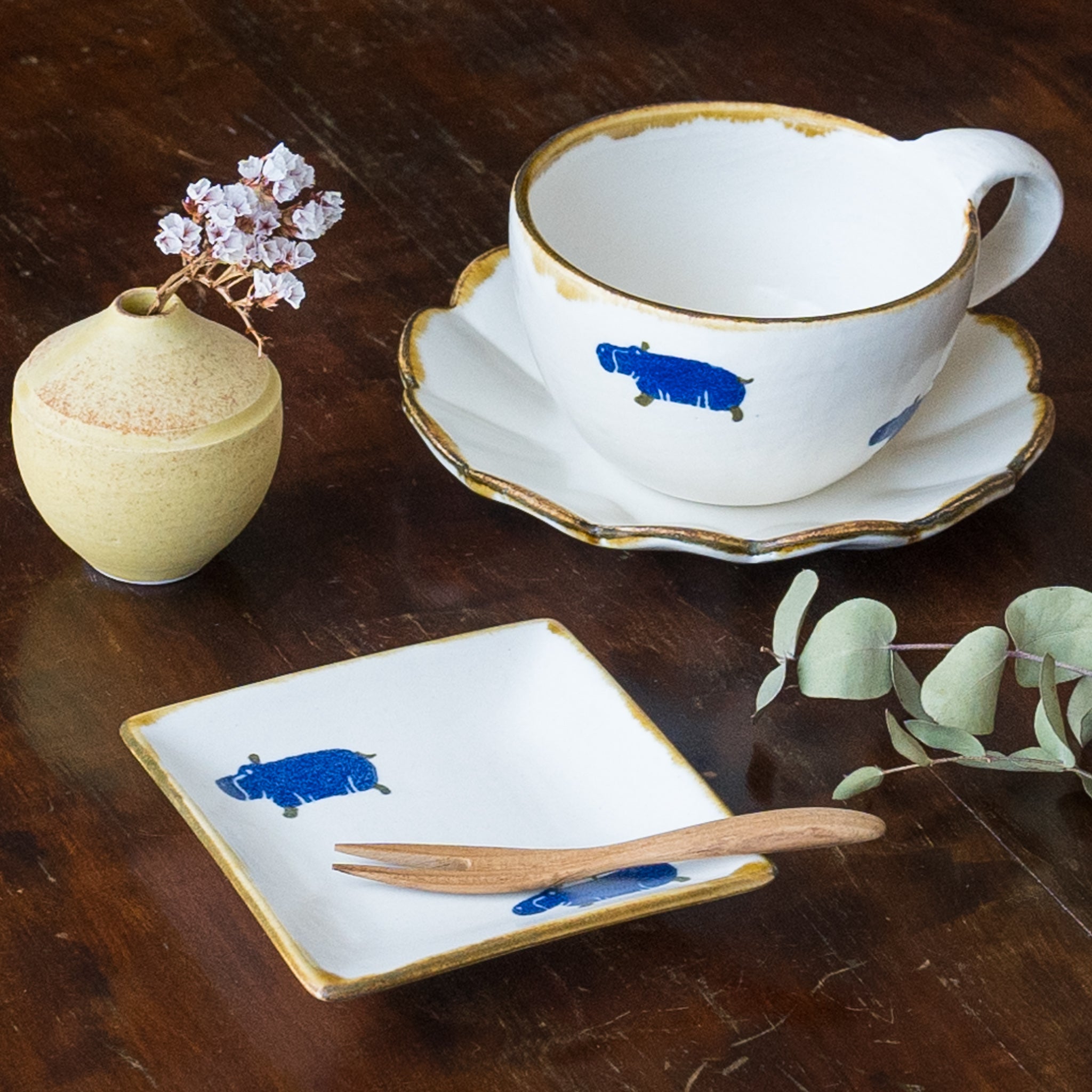 Yasumi Koubou’s Japanese paper dyed animal series tableware for enjoying tea time