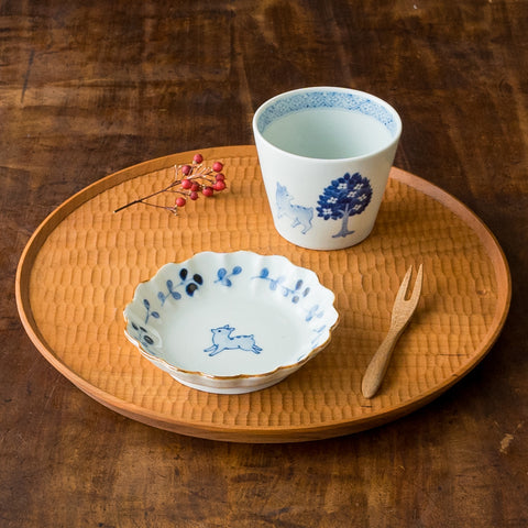 Rie Ishikawa's Rinka Small Plate Deer and Soba Inoguchi Deer