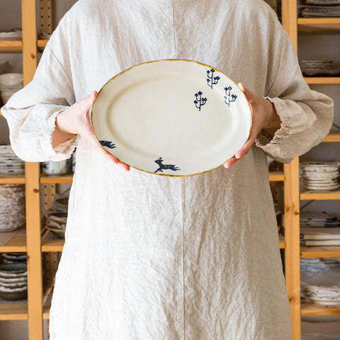 Naoko Yoshimura's deer oval plate