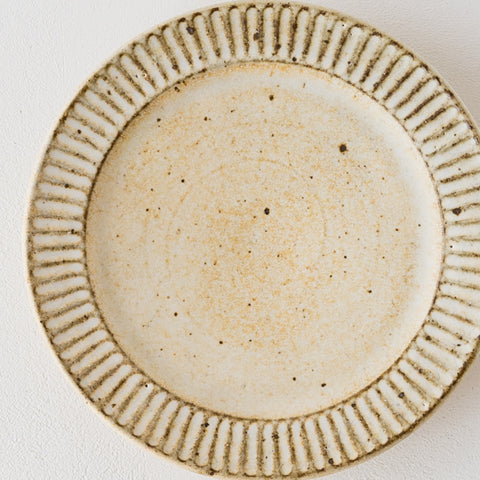 Kururi kiln white matte 5-sun plate
