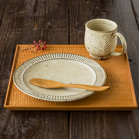 7-sun plate and herringbone mug from Kururi-gama