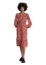 Load image into Gallery viewer, Riani Popcorn-Printed Midi-Dress Magma Patterned
