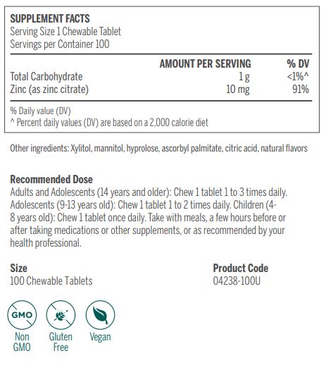 Zinc Chewables Genestra