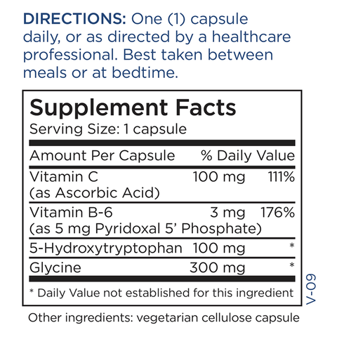 5-HTP (5-Hydroxytryptophan) 100 mg (Metabolic Maintenance) supplement facts