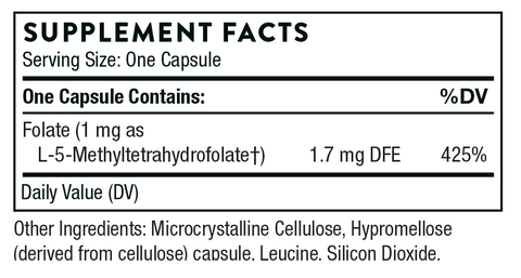 5-MTHF 1 mg (Thorne) Supplement Facts