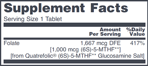 5-Methyl Folate 1000 mcg (Protocol for Life Balance)