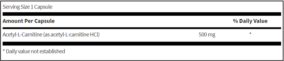 Acetyl-L-Carnitine 500 mg (SFI Health)