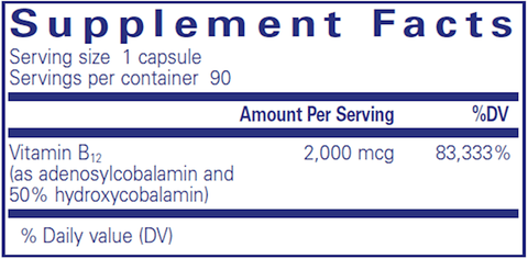 Adenosyl Hydroxy B12 Pure Encapsulations Supplement Facts