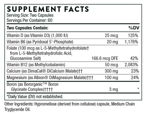 Advanced Bone Support Supplement Facts