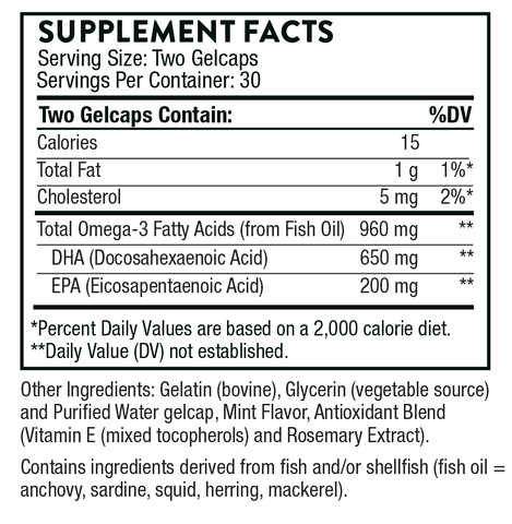 Advanced DHA Supplement Facts