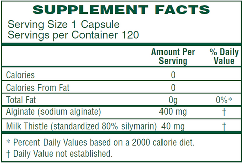 Alginate Plus (Rx Vitamins) Supplement Facts