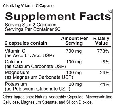 Alkalizing Vitamin C Capsules (EquiLife)