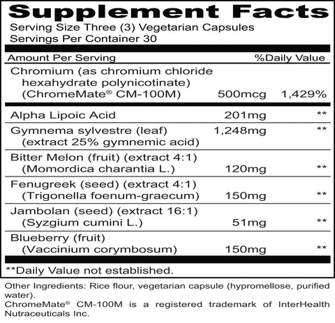 Alpha GTF (90 Vegetarian Capsules) (Priority One Vitamins) Supplement Facts