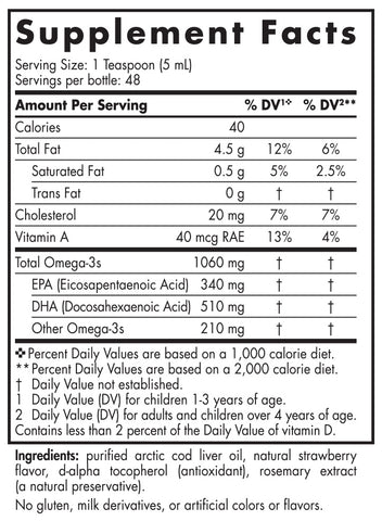 Arctic Cod Liver Oil Strawberry (Nordic Naturals)