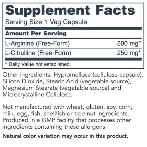 Arginine Citrulline 500/250 (Protocol for Life Balance)