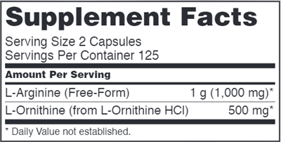 Arginine & Ornithine 500 mg/250 mg (NOW)