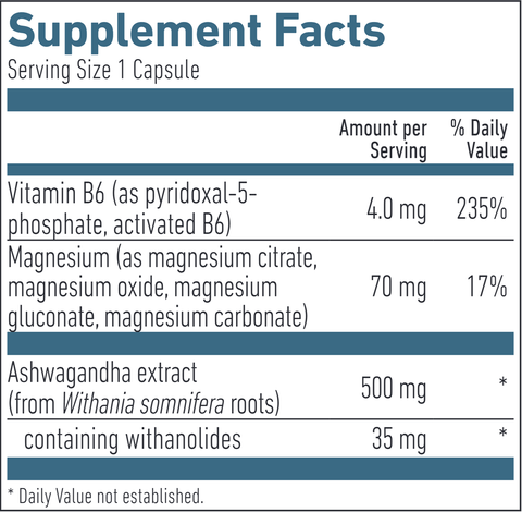 Ashwagandha Relax Formula (Biogena) Supplement Facts