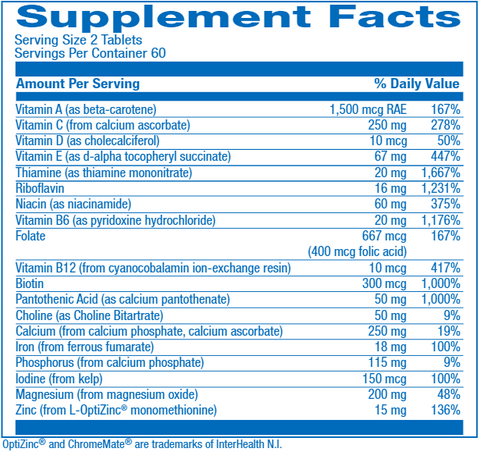 Aved-Multi (Anabolic Laboratories) Supplement Facts 1