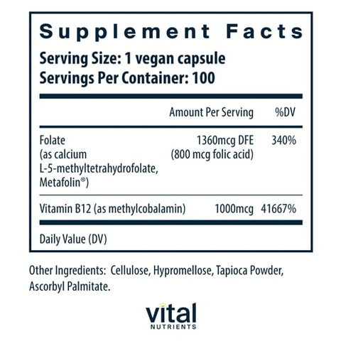 B-12 Methyl Folate Vital Nutrients