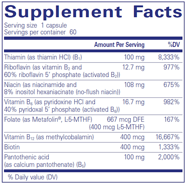 B-Complex Plus (Pure Encapsulations) Supplement Facts