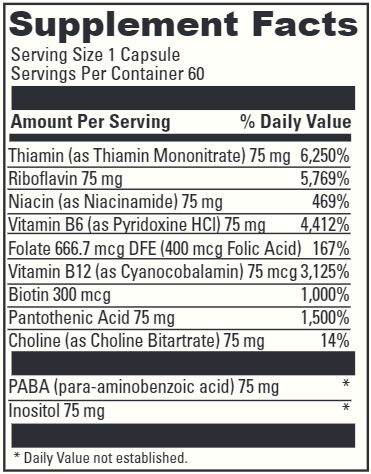 B Complex 75 DaVinci Labs Supplement Facts