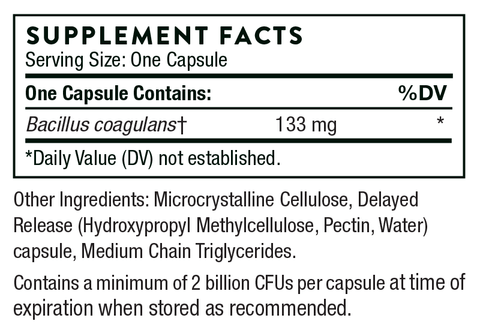 Bacillus Coagulans Supplement Facts