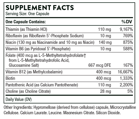 Basic B Complex Supplement Facts
