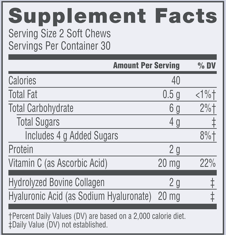 Beauty Burst Fruit Punch (Neocell) Supplement Facts