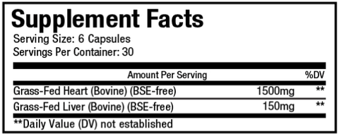 Beef Heart (Codeage) Supplement Facts